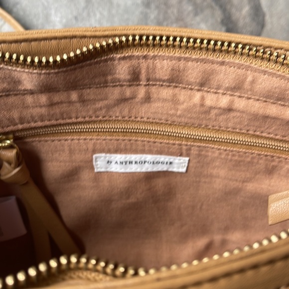 Anthropologie Woven Leather Clutch Tan - Picture 4 of 6